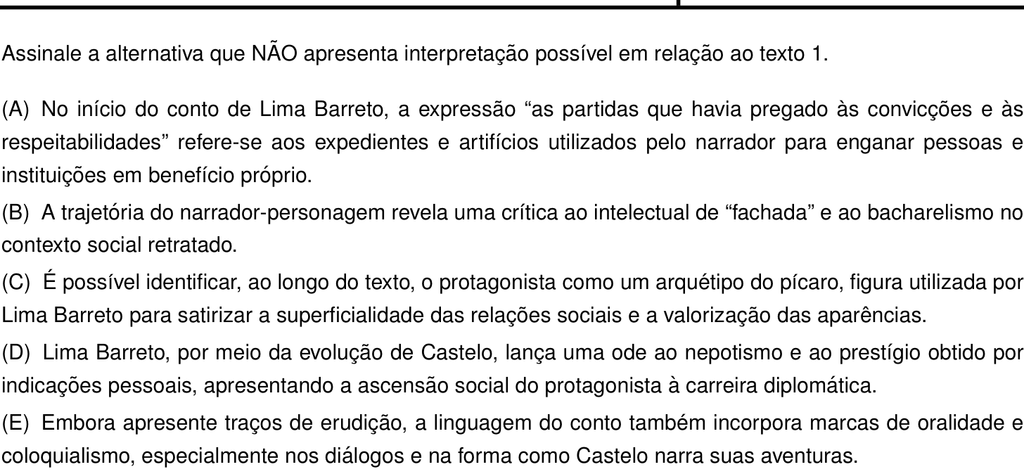 Questão 1 (Português e Inglês)