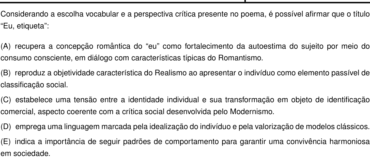Questão 11 (Português e Inglês)
