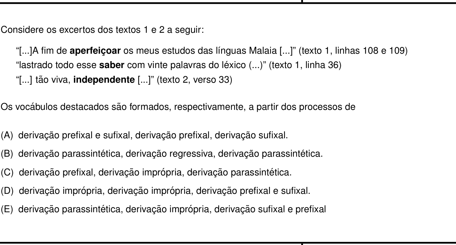 Questão 12 (Português e Inglês)