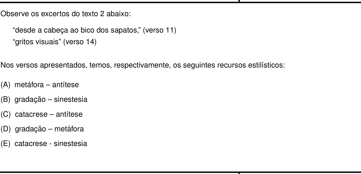 Questão 15 (Português e Inglês)