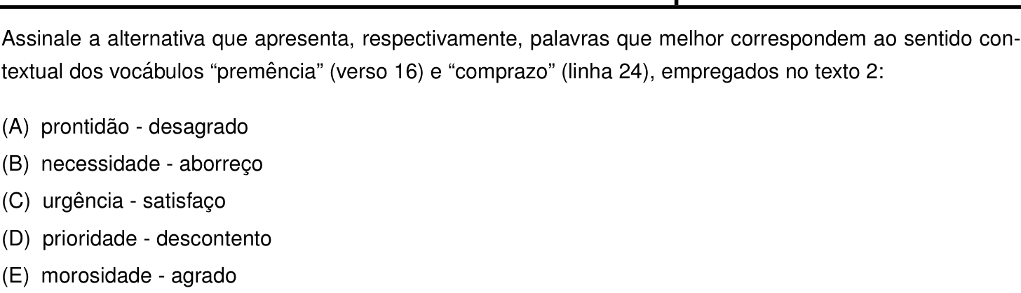 Questão 16 (Português e Inglês)