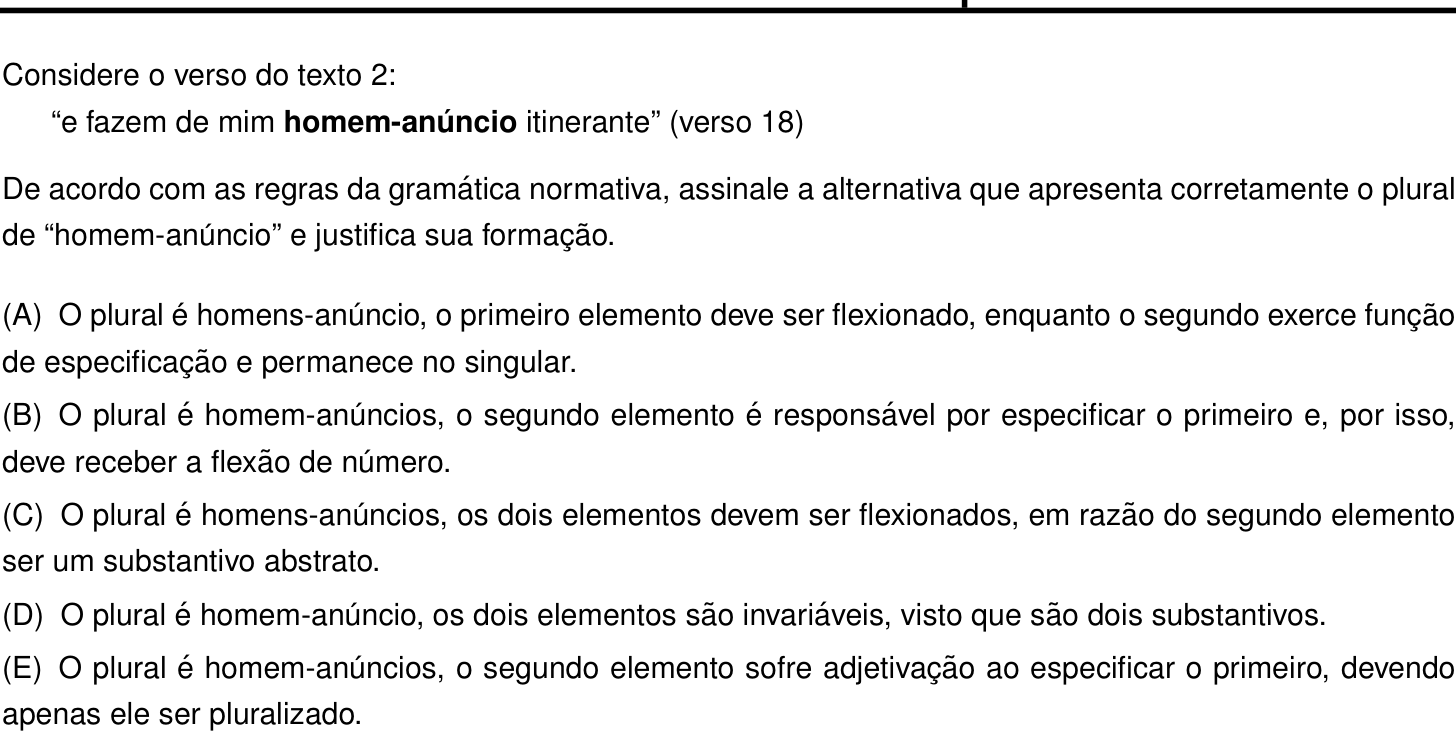 Questão 18 (Português e Inglês)