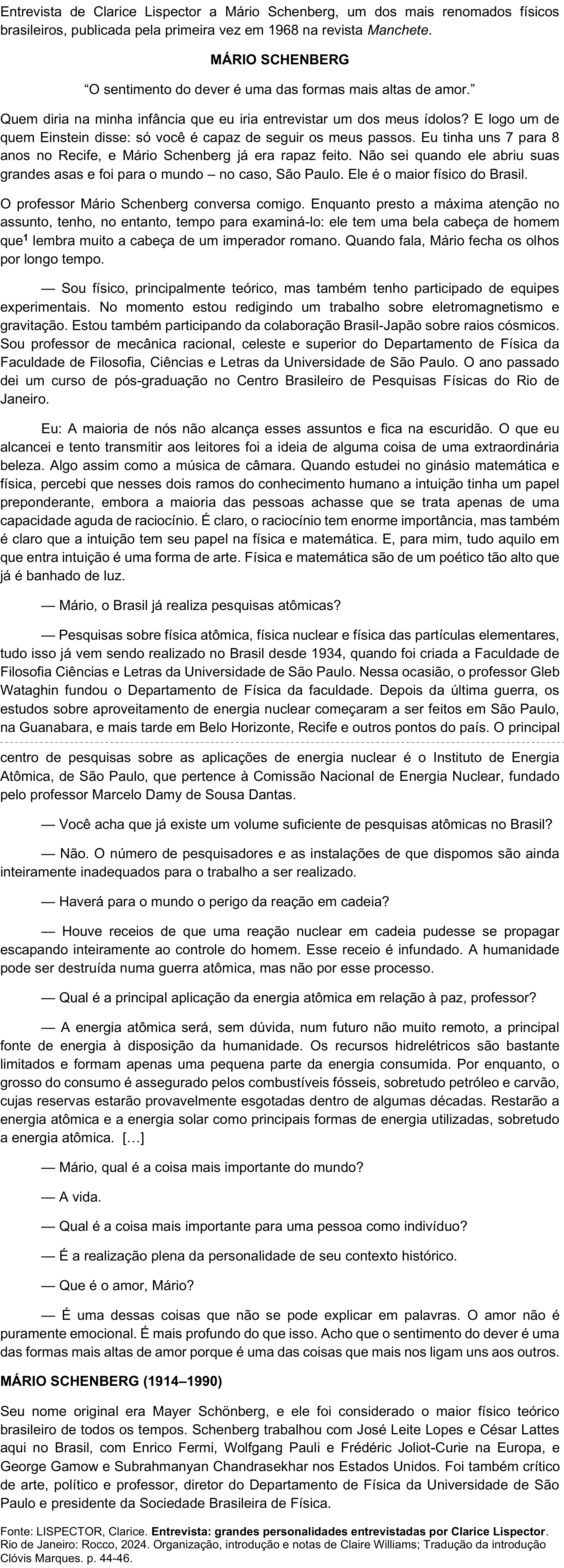 Texto de apoio da questão 2 (Português)