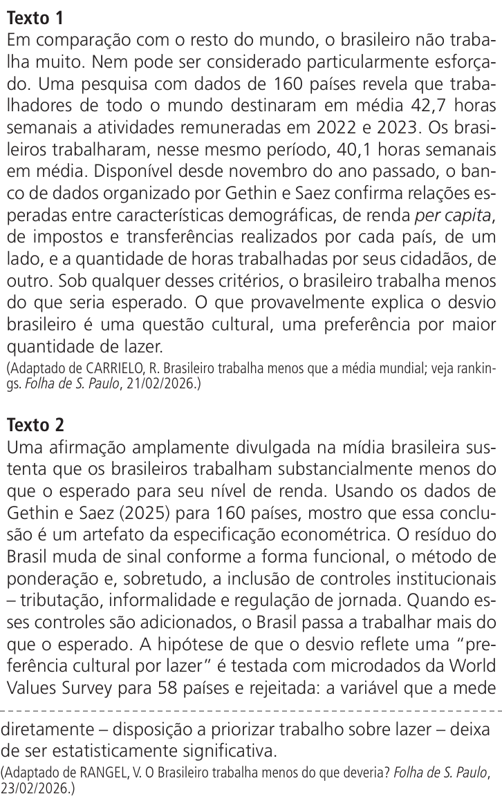 Texto de apoio da questão 31