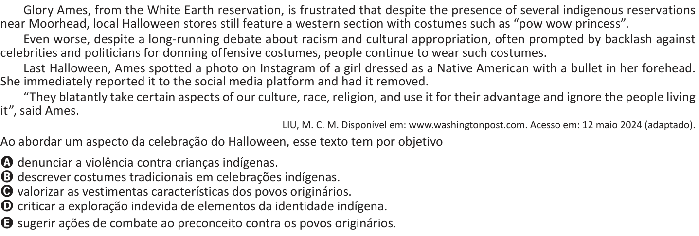 Questão 1 no caderno Azul do ENEM 2025