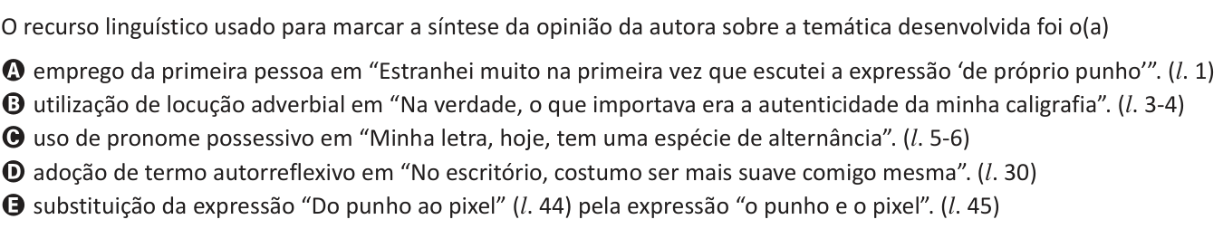 Questão 10 no caderno Azul do ENEM 2025