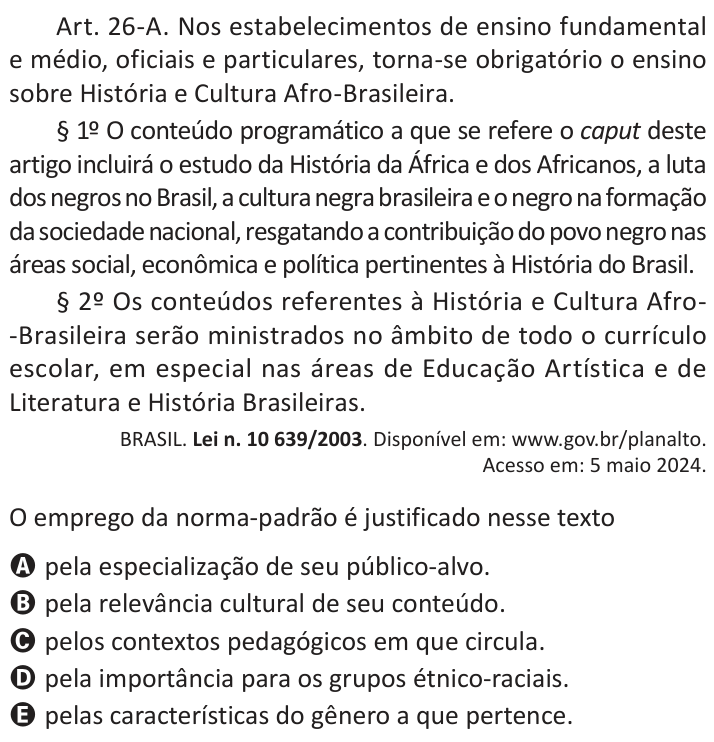 Questão 13 no caderno Azul do ENEM 2025