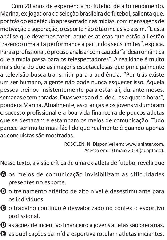 Questão 18 no caderno Azul do ENEM 2025