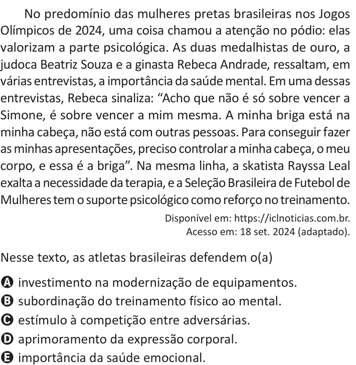 Questão 19 no caderno Azul do ENEM 2025