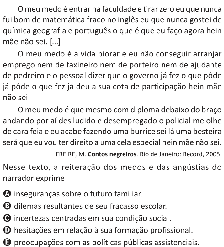 Questão 21 no caderno Azul do ENEM 2025