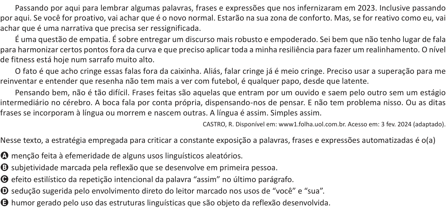 Questão 25 no caderno Azul do ENEM 2025