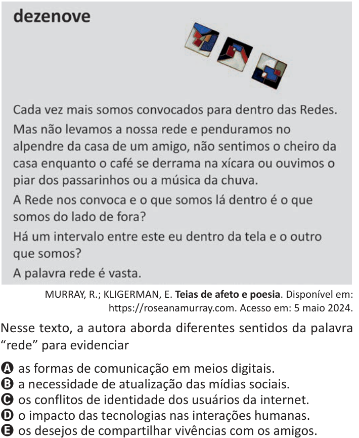 Questão 31 no caderno Azul do ENEM 2025