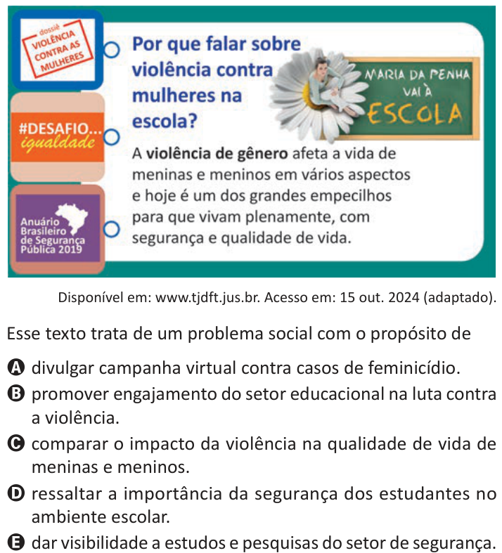 Questão 33 no caderno Azul do ENEM 2025