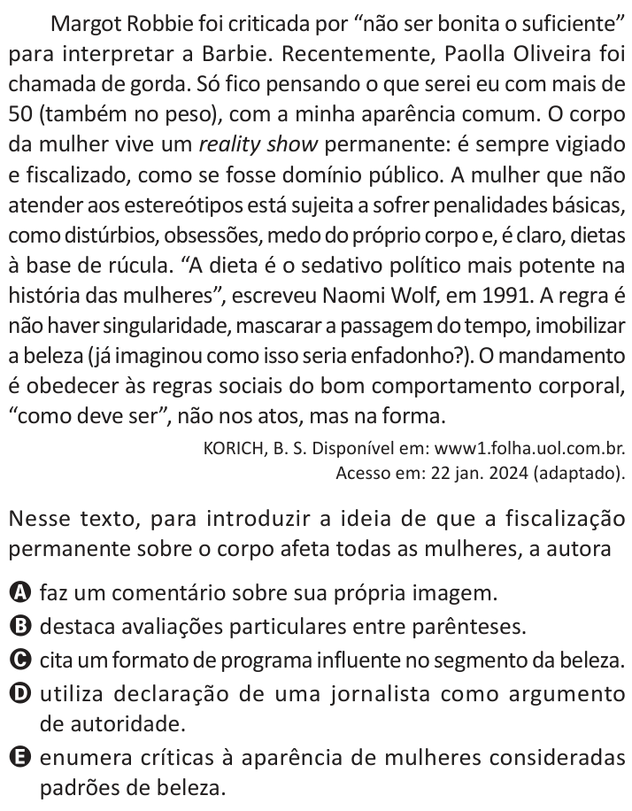 Questão 35 no caderno Azul do ENEM 2025