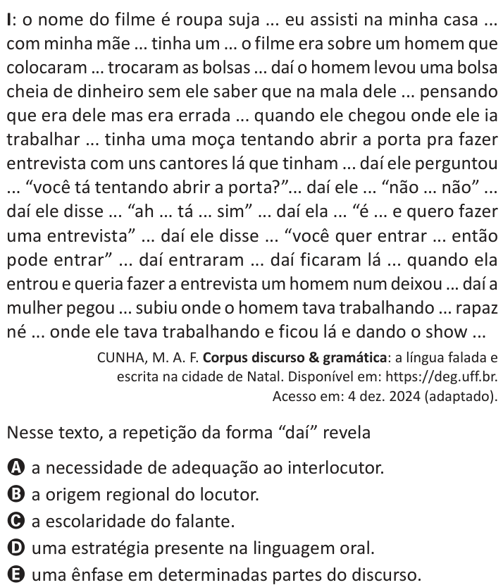 Questão 36 no caderno Azul do ENEM 2025