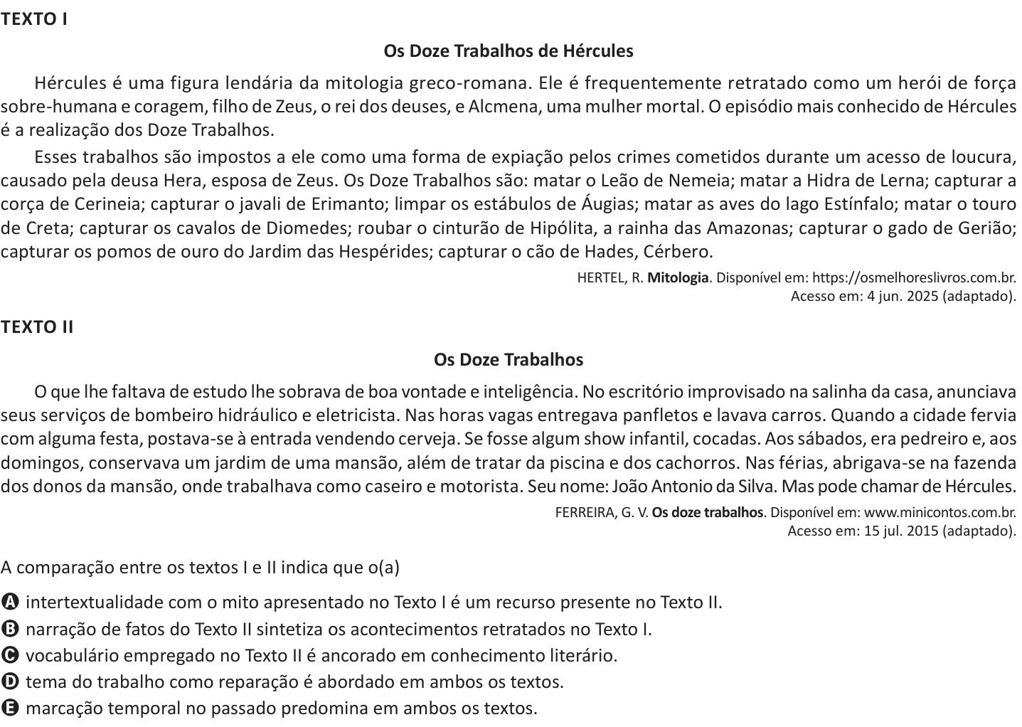 Questão 37 no caderno Azul do ENEM 2025
