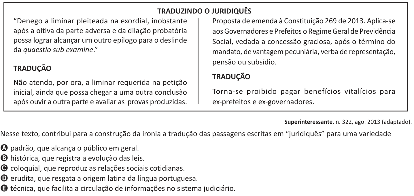 Questão 42 no caderno Azul do ENEM 2025