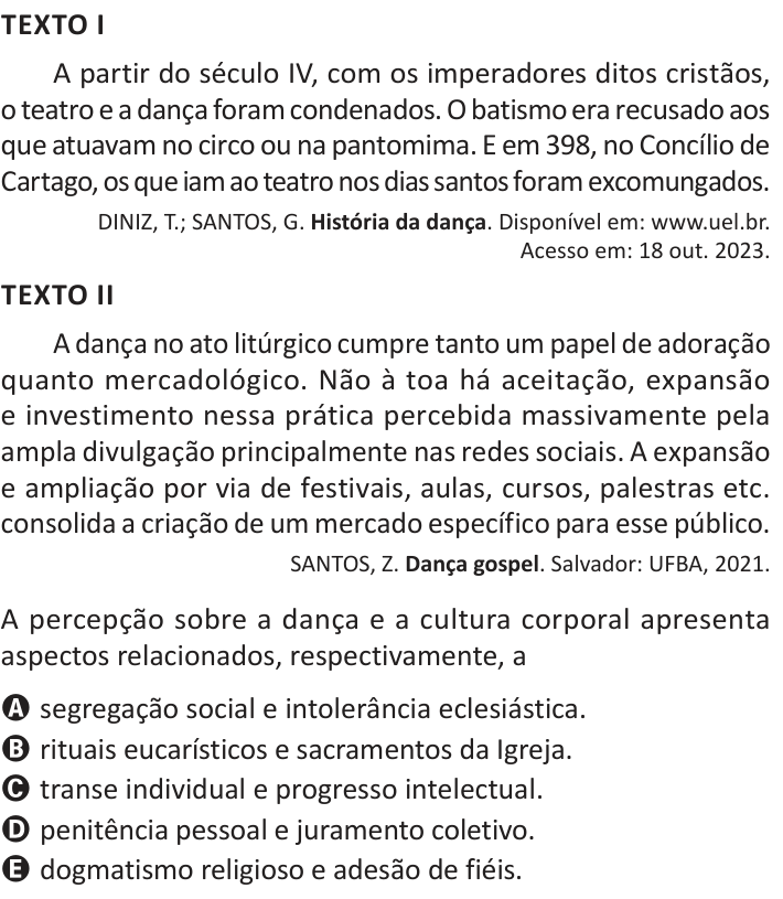 Questão 53 no caderno Azul do ENEM 2025