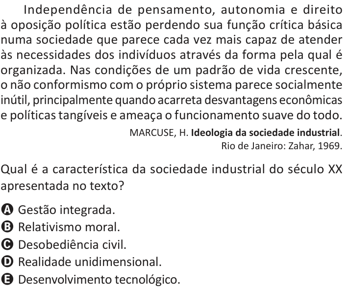 Questão 66 no caderno Azul do ENEM 2025