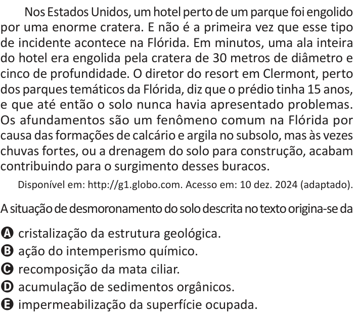 Questão 70 no caderno Azul do ENEM 2025