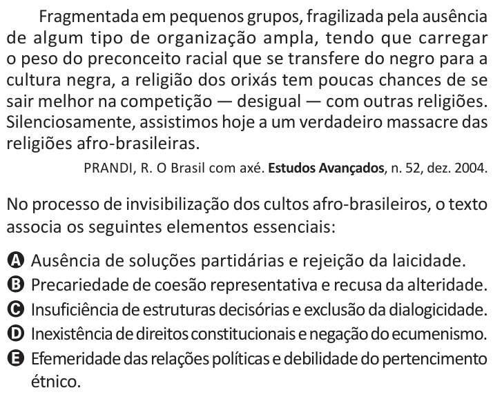 Questão 74 no caderno Azul do ENEM 2025