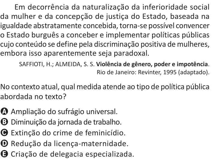 Questão 81 no caderno Azul do ENEM 2025