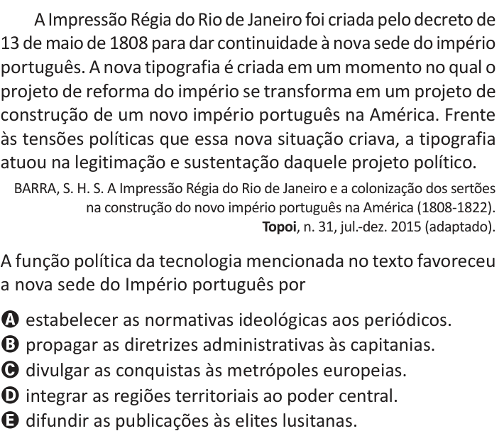 Questão 83 no caderno Azul do ENEM 2025