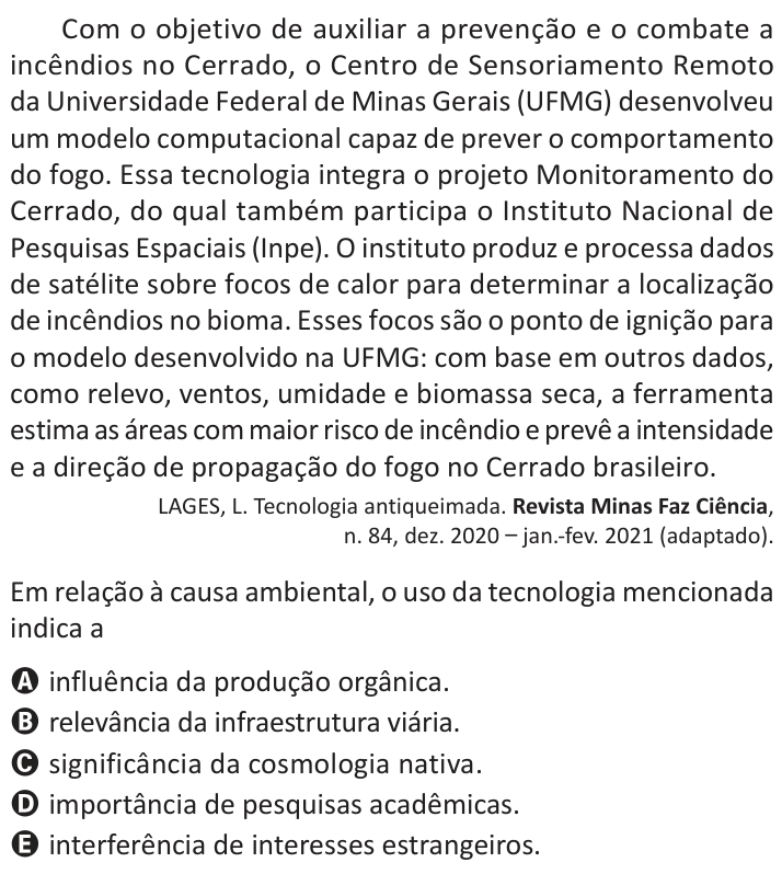 Questão 84 no caderno Azul do ENEM 2025
