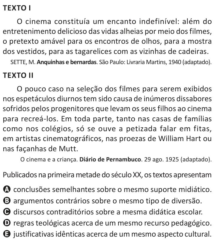 Questão 85 no caderno Azul do ENEM 2025