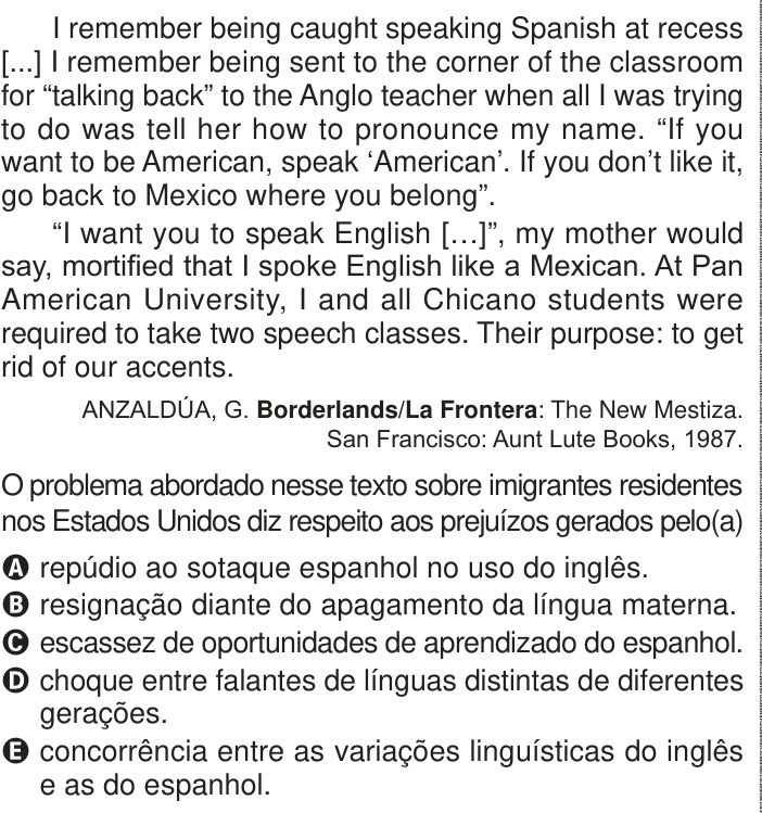 Questão 4 no caderno Azul do ENEM 2024