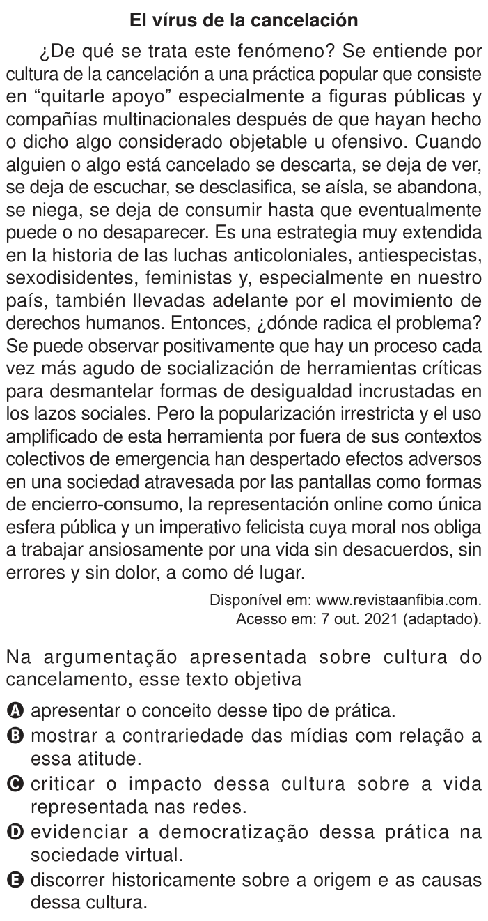 Questão 1 no caderno Azul do ENEM 2024
