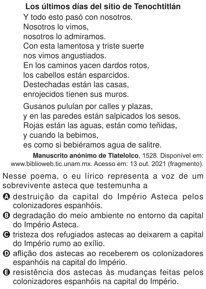 Questão 5 no caderno Azul do ENEM 2024