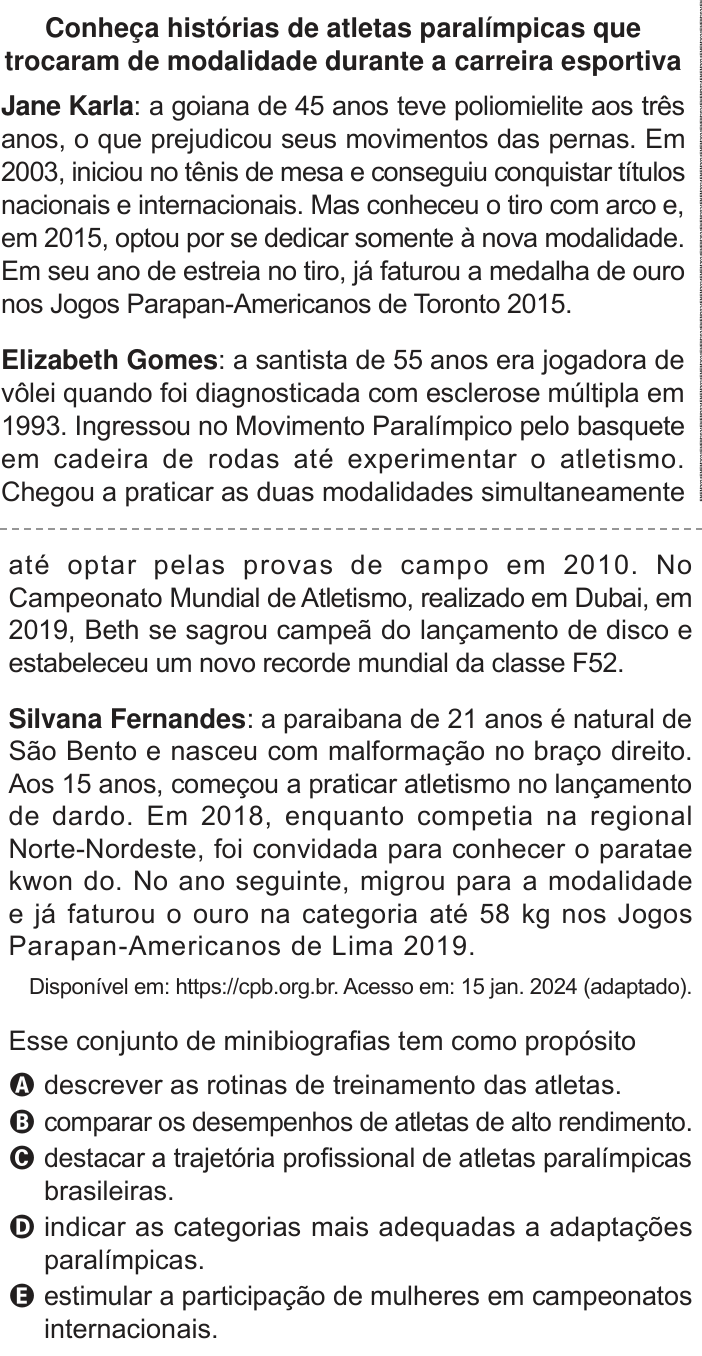 Questão 7 no caderno Azul do ENEM 2024