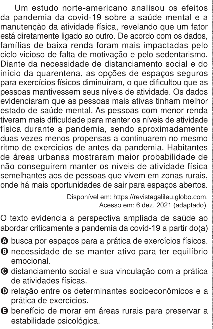 Questão 18 no caderno Azul do ENEM 2024