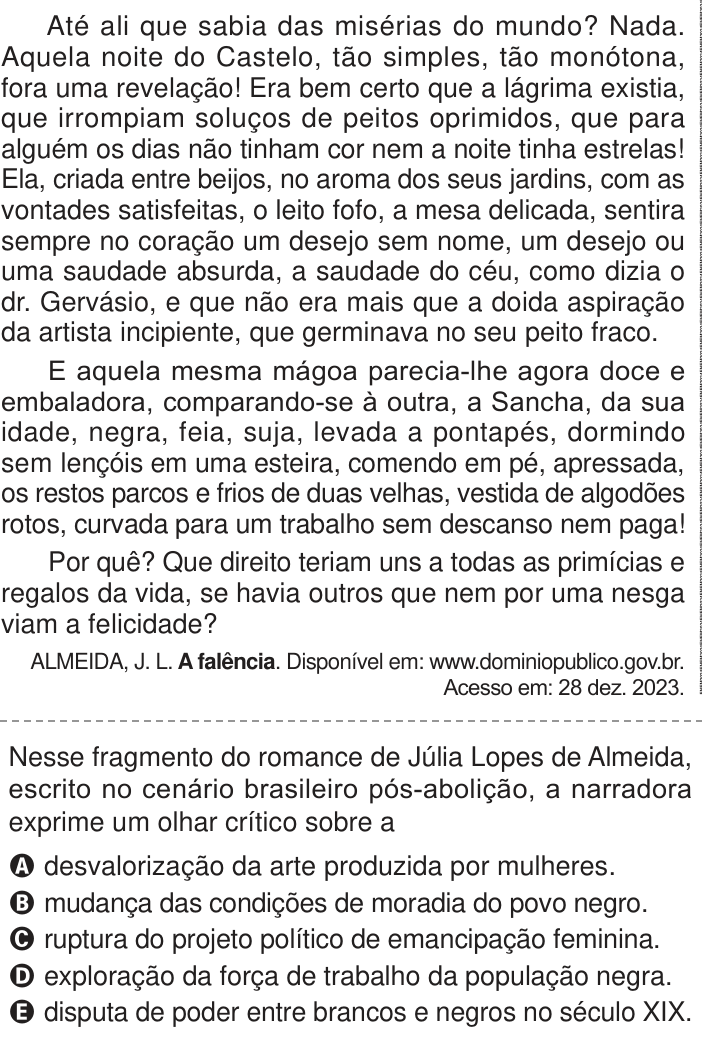 Questão 19 no caderno Azul do ENEM 2024