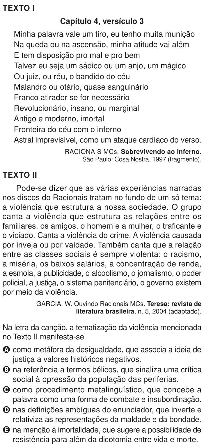 Questão 22 no caderno Azul do ENEM 2024