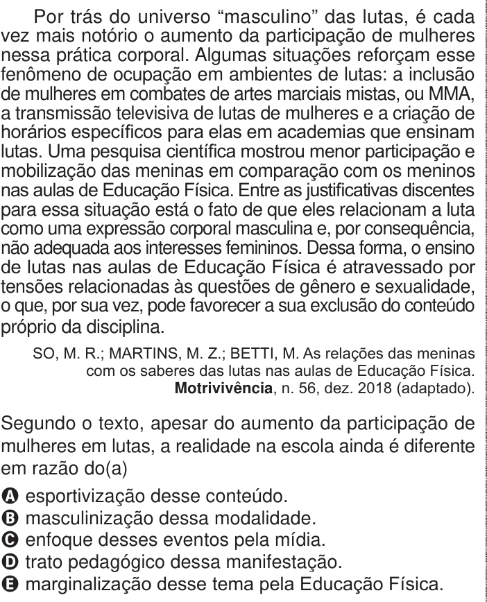 Questão 26 no caderno Azul do ENEM 2024