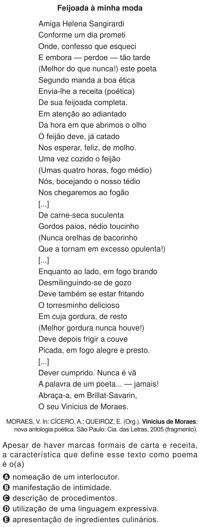 Questão 42 no caderno Azul do ENEM 2024