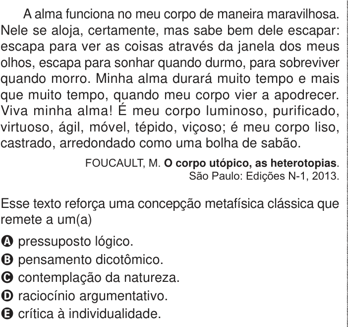 Questão 55 no caderno Azul do ENEM 2024