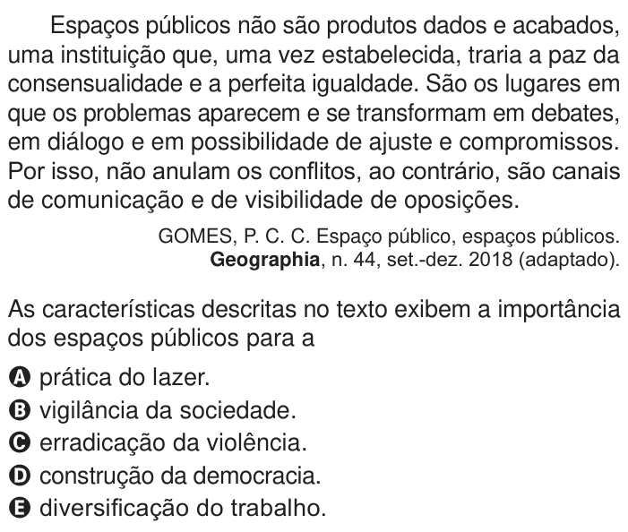 Questão 57 no caderno Azul do ENEM 2024