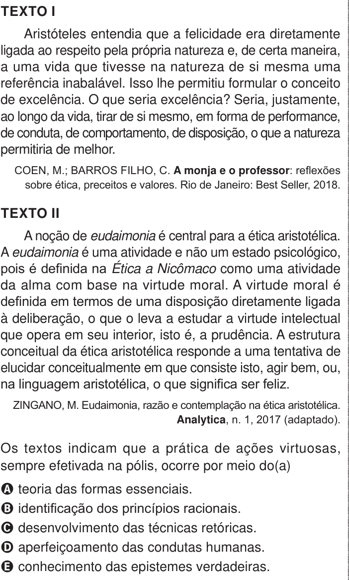 Questão 58 no caderno Azul do ENEM 2024