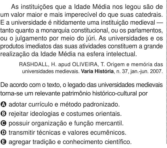 Questão 59 no caderno Azul do ENEM 2024