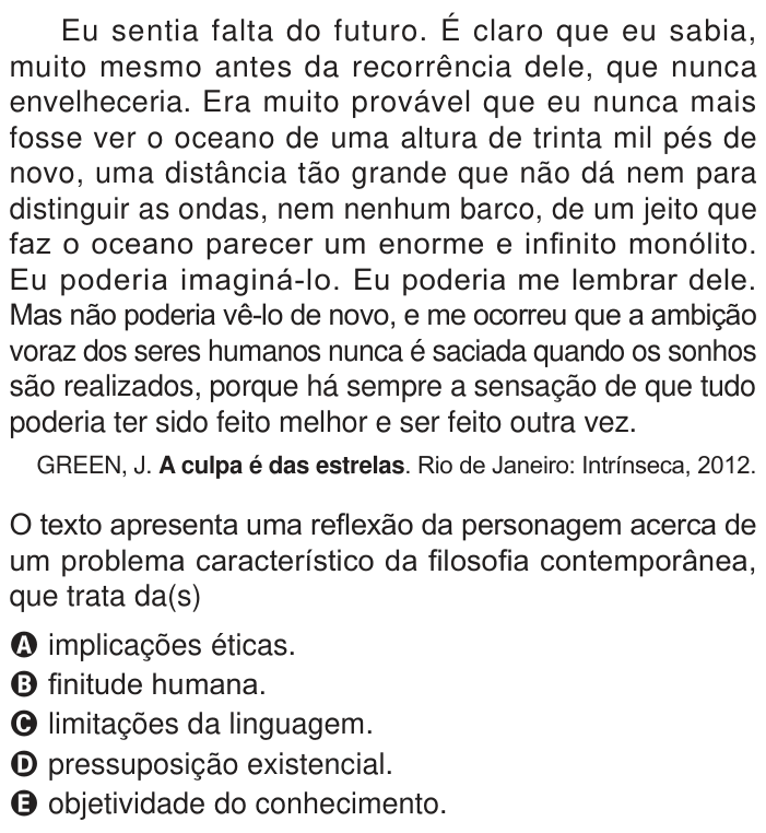 Questão 61 no caderno Azul do ENEM 2024