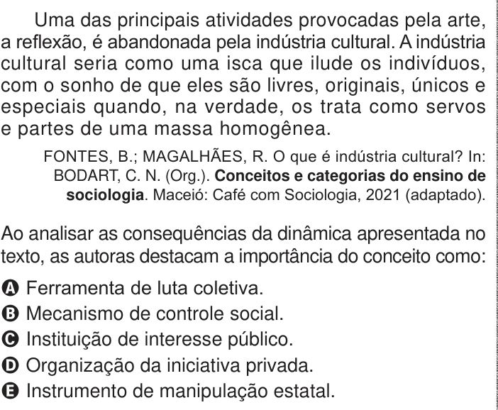 Questão 63 no caderno Azul do ENEM 2024