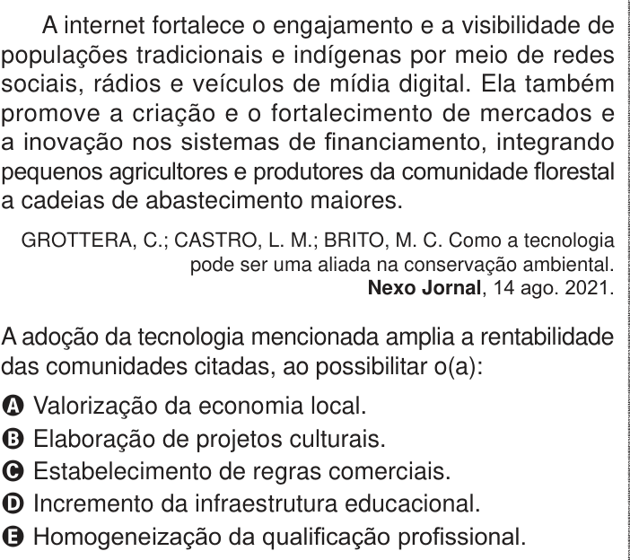 Questão 67 no caderno Azul do ENEM 2024