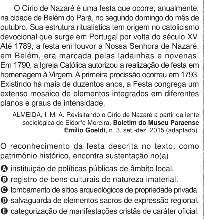 Questão 74 no caderno Azul do ENEM 2024
