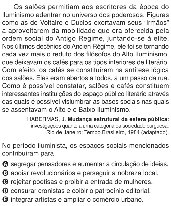 Questão 75 no caderno Azul do ENEM 2024