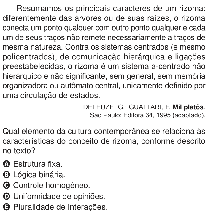 Questão 76 no caderno Azul do ENEM 2024