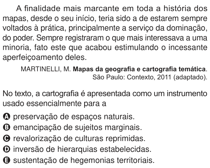 Questão 83 no caderno Azul do ENEM 2024