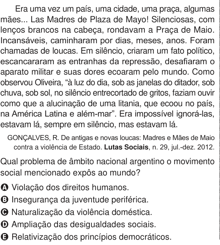 Questão 85 no caderno Azul do ENEM 2024